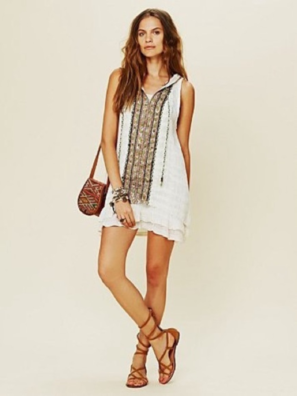 Free People Cali Dreaming Tunic Top Lace Vacation Festival
